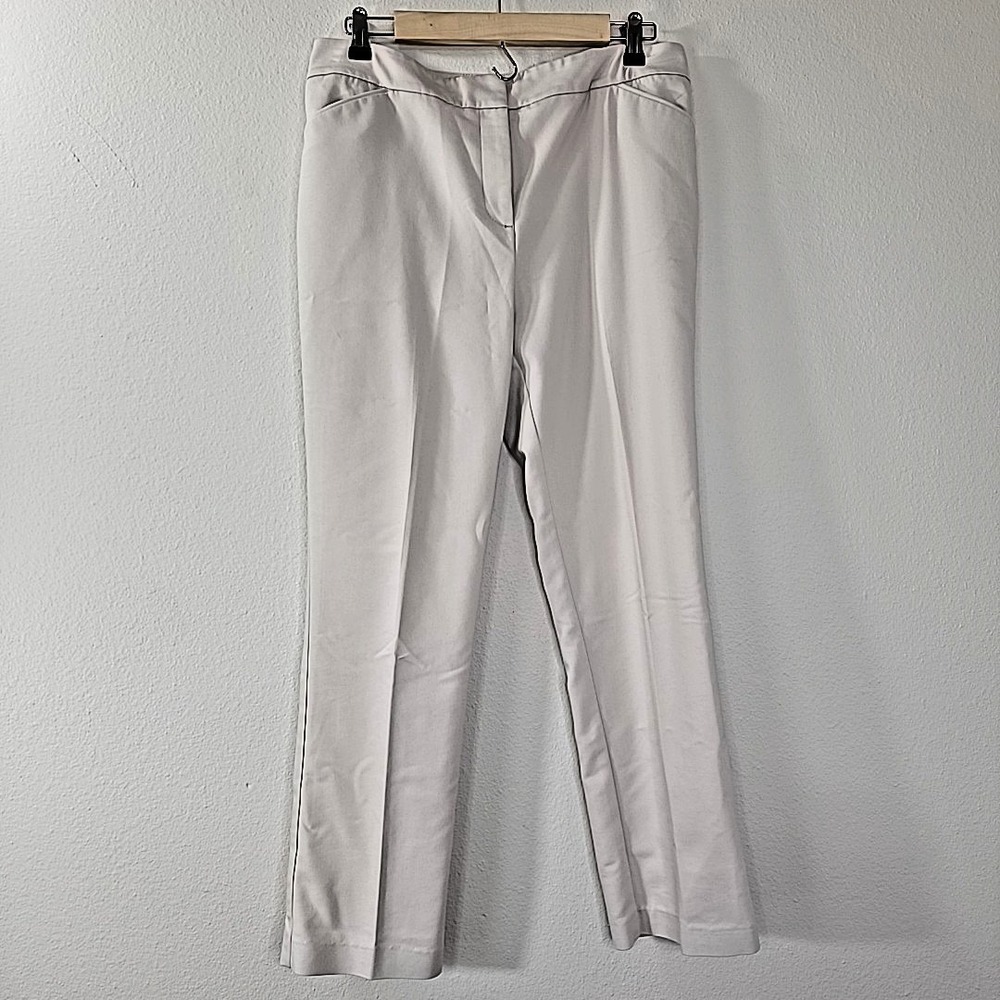 Chico's So Slimming Ankle Pants Size 1 US 8 Beige Straight Leg